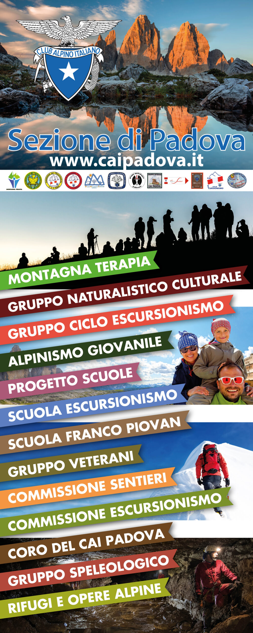 Segnaletica e logo per il Club Alpino Italiano Padova
