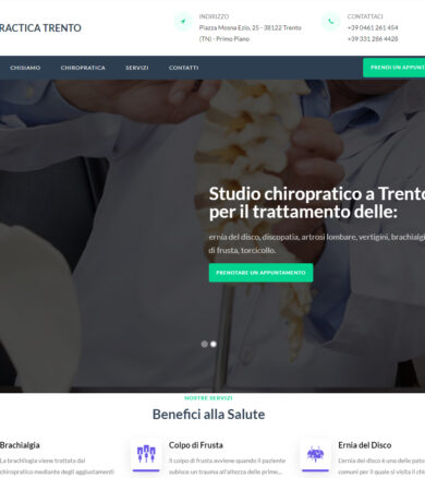 Sito web per chiropratico